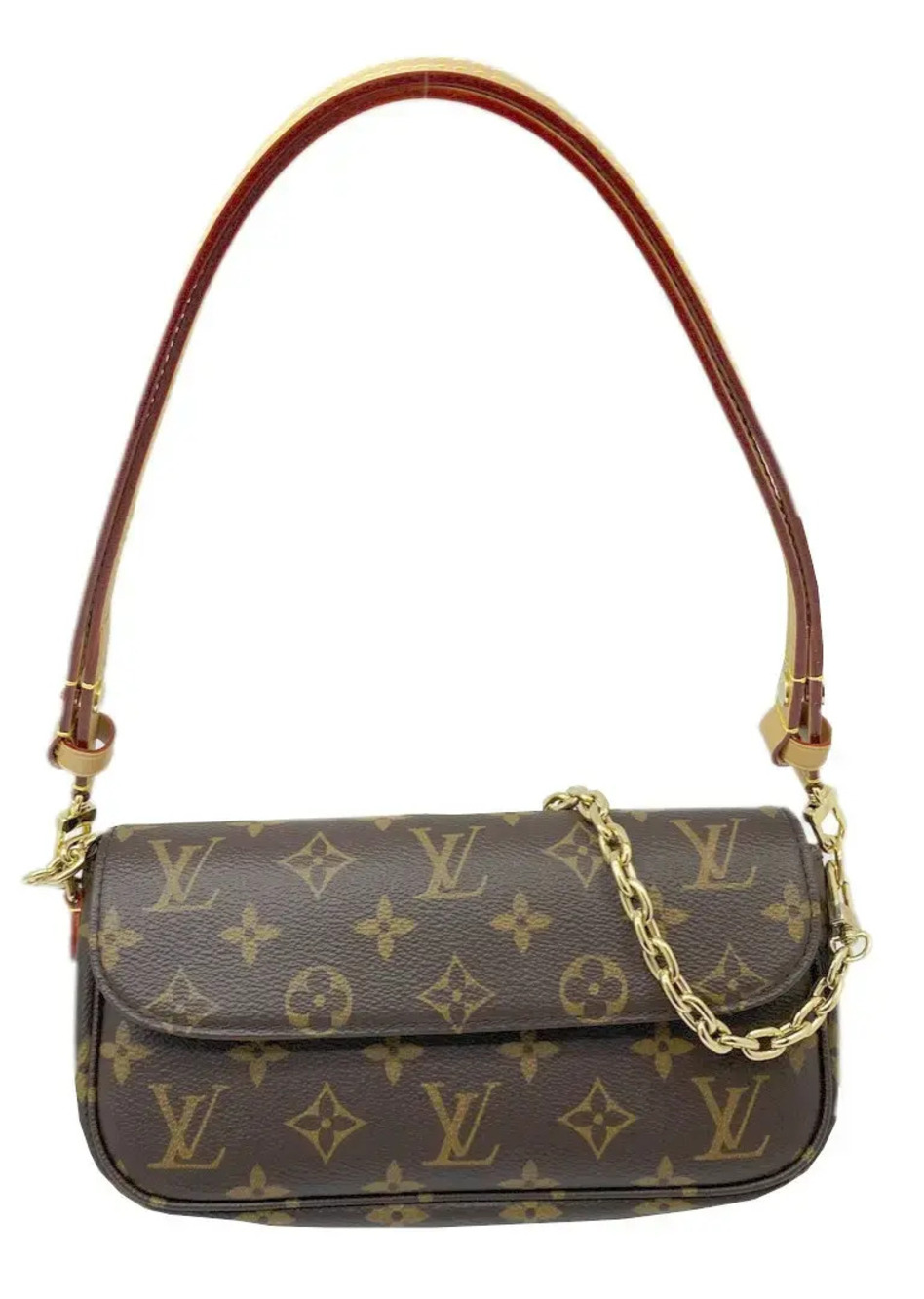 Louis Vuitton Monogram Wallet On Chain Ivy Shoulder Bag Canvas Leather Brown